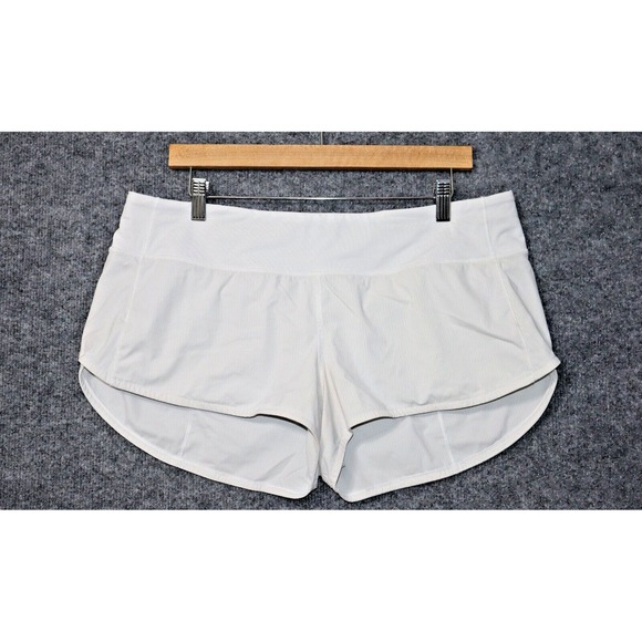 lululemon athletica Pants - Lululemon Shorts Women 12 White Speed Up 2.5" Lined Athleisure Yoga Train Run